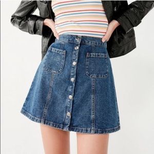 BDG button up jean skirt